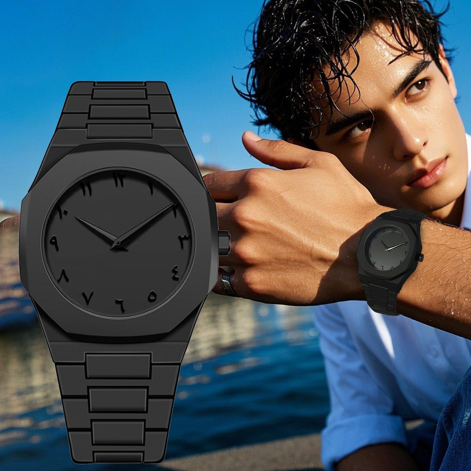 reloj negro mate