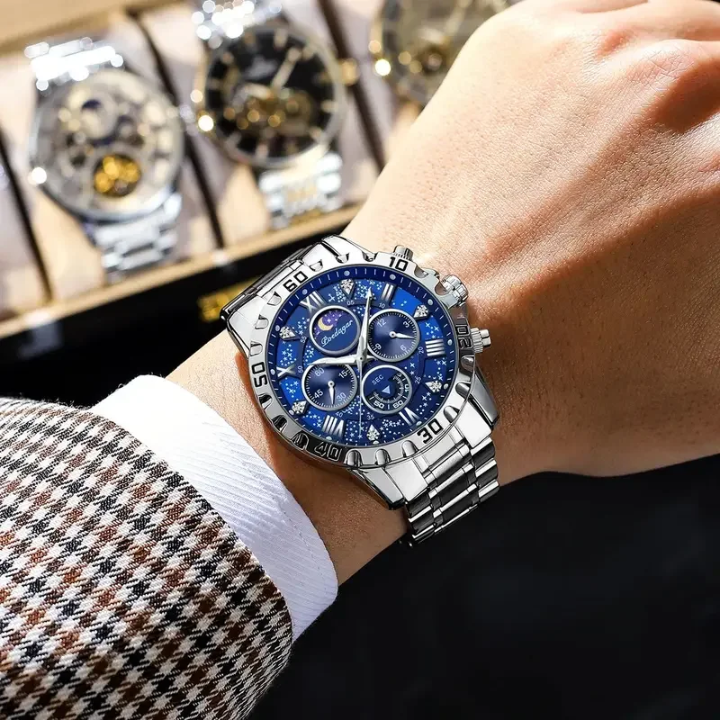 Reloj para hombre poedegar - luminiscente cuarzo de lujo
