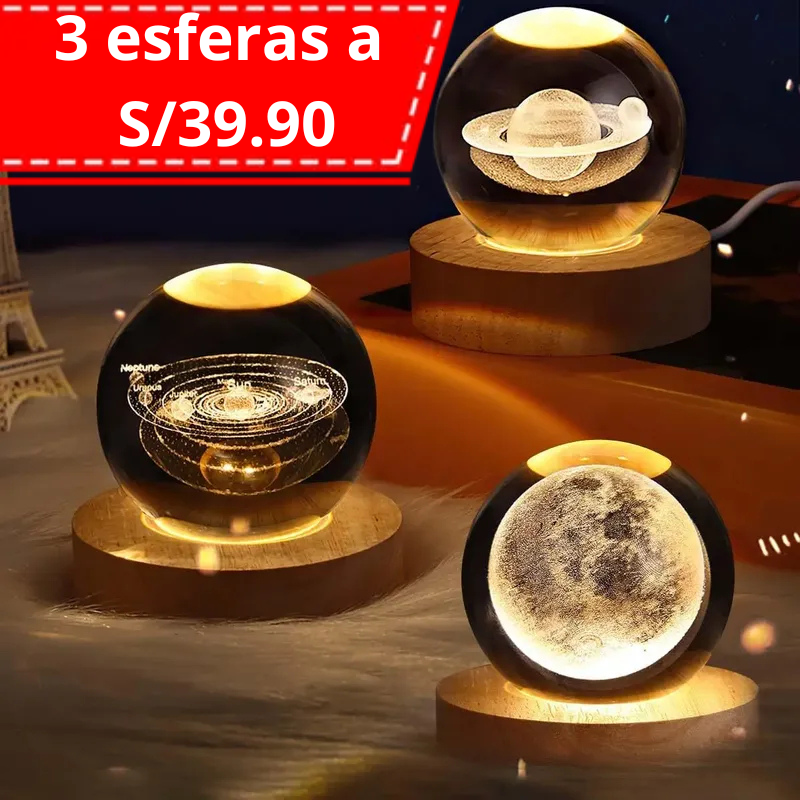 3 lámparas esferas 3D ✨🌌(Colección)