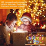 Pizarra LED Transparente para Niños 30x20cm Tablero Acrílico Luminoso con Luz Cálida Tablero de Mensajes Iluminado con 7 Rotuladores de Colores Pegatinas Paños y Soporte Ajustable - Imagen 2