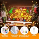 Pizarra LED Transparente para Niños 30x20cm Tablero Acrílico Luminoso con Luz Cálida Tablero de Mensajes Iluminado con 7 Rotuladores de Colores Pegatinas Paños y Soporte Ajustable - Imagen 4
